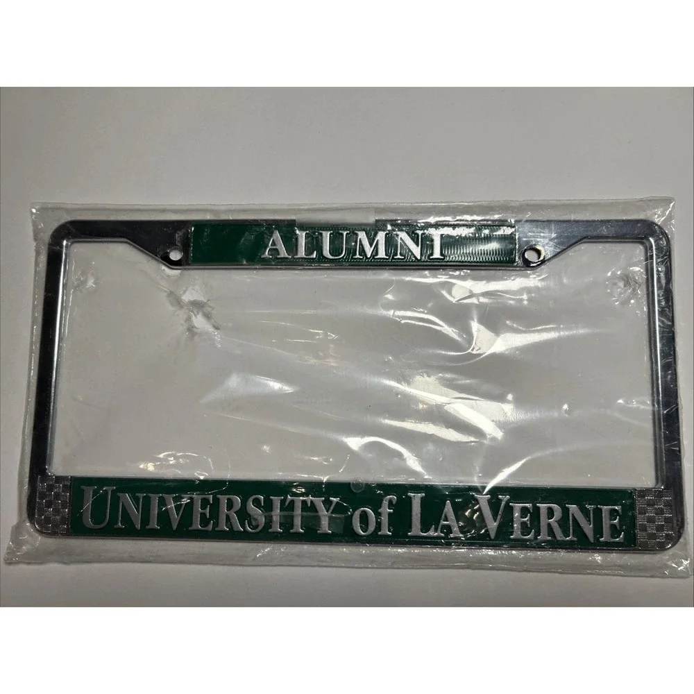 ALUMNI UNIVERSITY OF LA VERNE CA.  METAL LICENCE PLATE FRAME